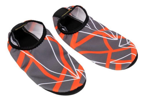 Antideslizante Zapatos De Piel De Agua Metro Gris Y Naranja