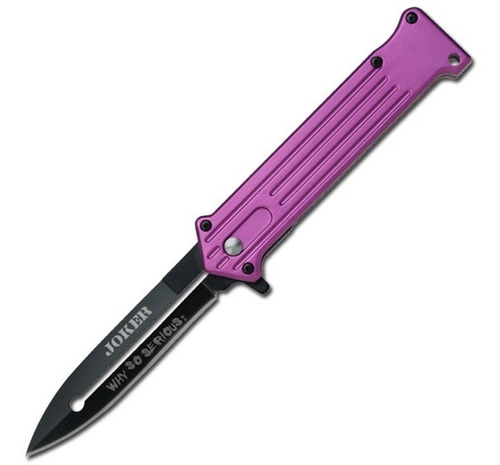 Navaja Joker Why So Serious? Batman Spring Assisted Tf-457pu Color Morado