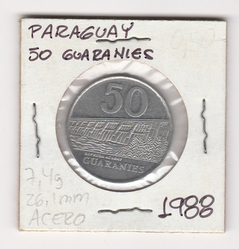 Moneda Paraguay 50 Guaranies 1988 Vf+