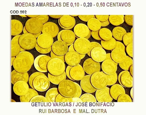 Moedas 1 Kilo De 10-20-50 Centavos Amarelas-lote 002