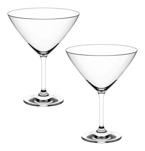 Kit Jogo 2 Taças Martini Cristal Sense Haus Concept 210ml Cor Transparente
