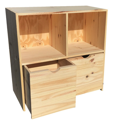 Juguetero Organizador Repisa Cubo 80cm X2 Madera Cajon Rueda