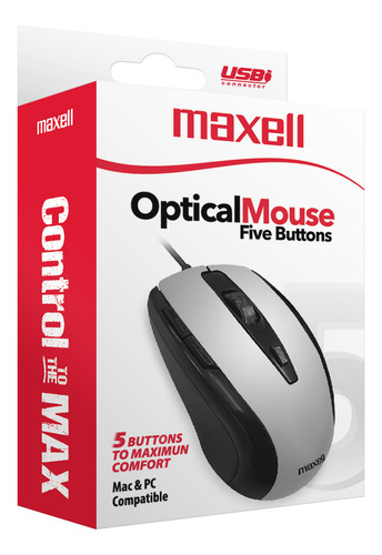 Mouse Óptico Maxell 5 Botones Mowr-105 Gris