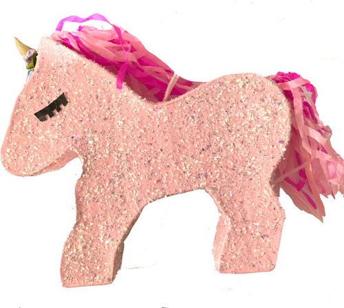 Imagen 1 de 2 de Mini Piñata De Unicornio Diamantada (3 Piezas)