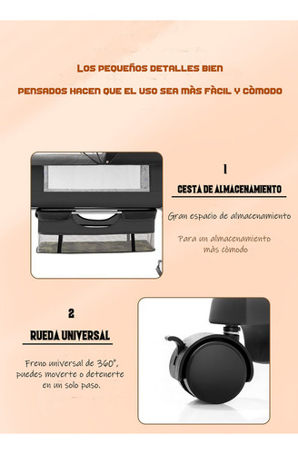 Cuna Colecho Para Bebé Con Mosquitero Mudador Confortable
