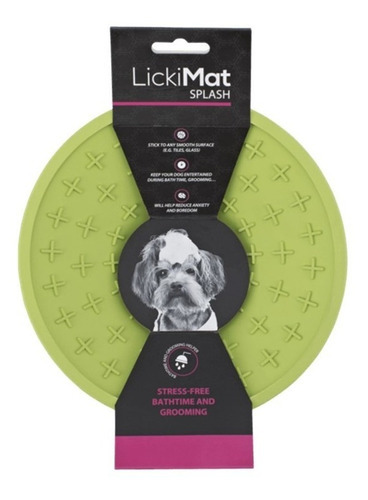 Alimentador lento Lickimat para cães e gatos, modelo Splash. Sem cor: verde limão