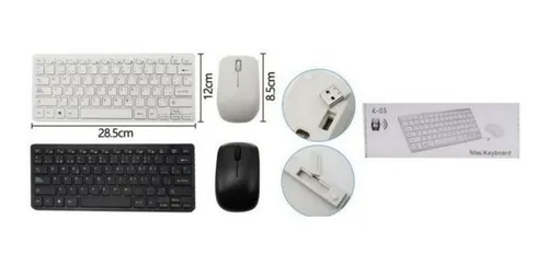 Combo Teclado Y Mouse Delgado, Inalámbrico Mini