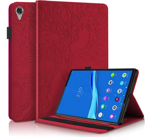 Funda Lenovo Tab M10 Hd 2ª Gen 10.1 Cuero Bolsillo/rojo