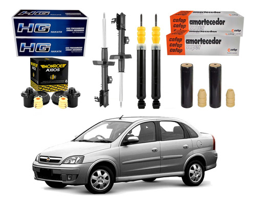 Kit Amortecedor Completo Corsa Novo Sedan 1.8 2003 A 2009