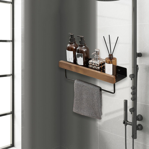 Toallero Moderno De Pared Con Estante De Almacenamiento 40cm