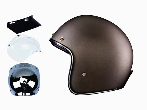 Capacete Lucca Of605 Café Racer Fosco + Pala E 2 Viseiras