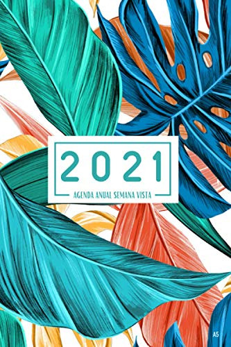 Agenda Semana Vista 2021 Anual A5: Del 1 De Enero De 2021 Al