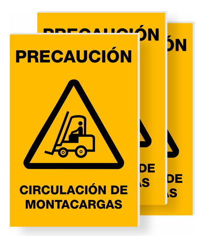 Señalamiento Circulacion De Montacargas 30x20 3 Piezas