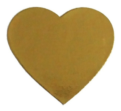 Etiqueta Selo Convite Coração Ouro - 1,5cmx1,5cm - 500 Un Desenho Impresso Coração Cor Dourado