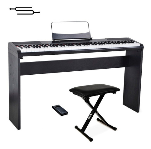 Piano Digital Electrico Pa88w Sensitivo + Mueble + Banqueta