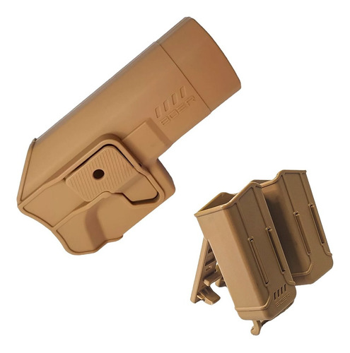 Funda Pistolera Táctica Nivel 2 Glock Porta Cargador Doble