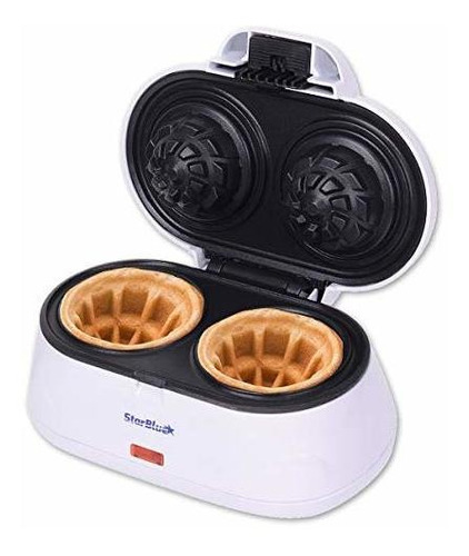 Recipiente Doble Para Hacer Waffles De Starblue, Color Blanc