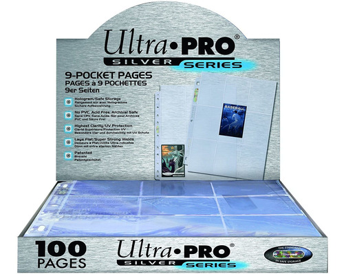 Ultra Pro 9 Bolsillos Plata Series Página Protector Para Tar