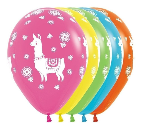 Globo Latex Llama Apto Helio Sempertex X10 Surtidos