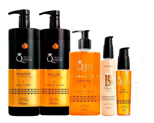 Kit Completo Queen Restauração Capilar (5 Produtos) Aneethun