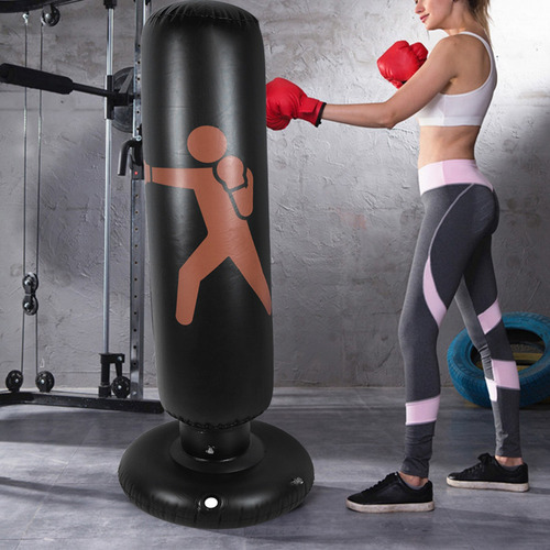 Pt Compatible Saco Boxeo Inflable Columna Golpe Aptitud Pvc