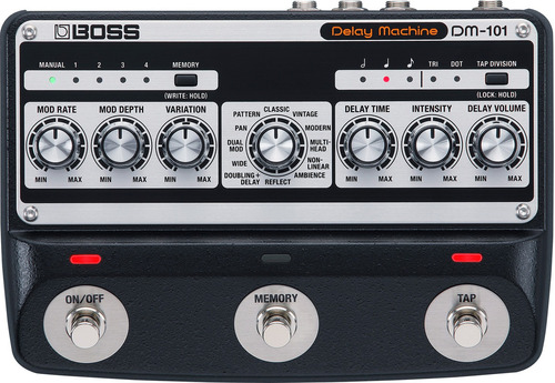 Pedal de retardo analógico Boss® Dm-101 Delay Machine, cor preta