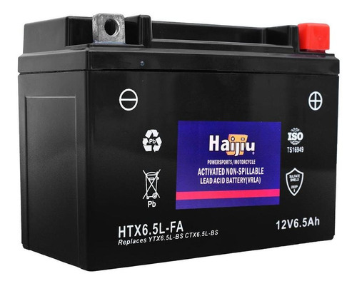 Imagen 2 de 8 de Batería Moto Haijiu Htx6-5l-fa Agm- Gel Libre Mantenimiento