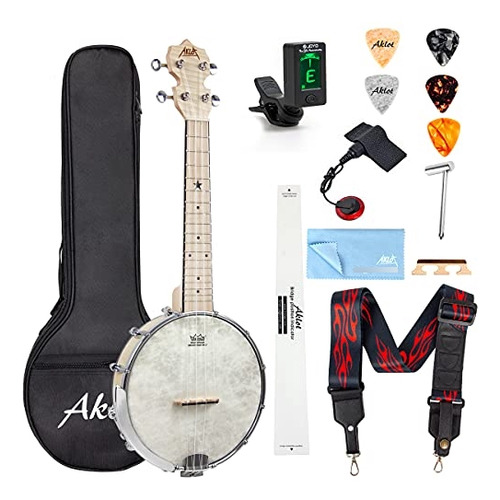 Aklot Banjo Ukulele Concierto 23 Pulgadas Remo Drumhead Open