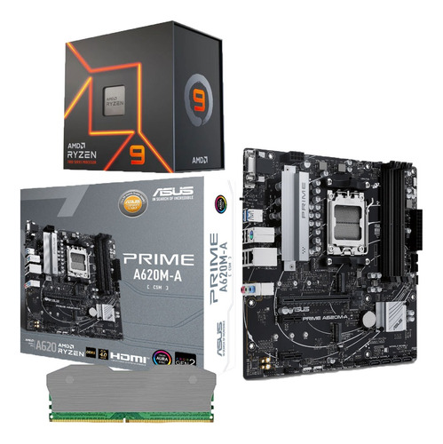 Combo Board A620m Procesador Amd Ryzen 9 7900x Ram 32gb Pc