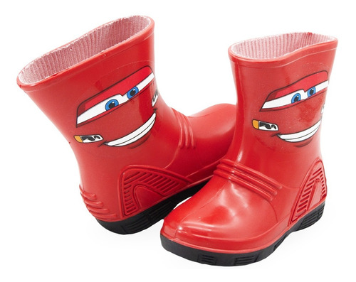 Bota De Lluvia Niño Disney© Cars Rojo Impermeable 13-16