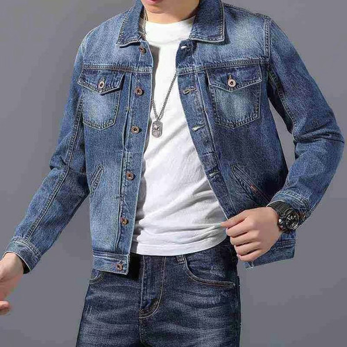 Chaqueta De Mezclilla Casual Para Hombre, Ropa De Abrigo De