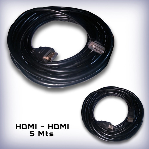 Cable Hdmi V1.4 Punta Dorada - Encauchetado 5 Metros
