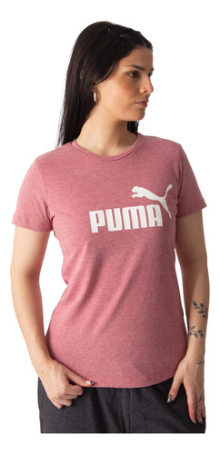Remera Puma Essentials Logo Heather Sportstyle Mujer Moda Vi