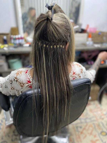 Extensiones C/u 100 Castaño 45 Cm +colocación Microring.