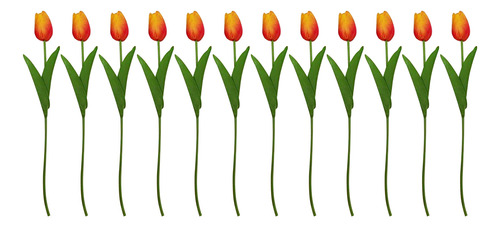 12 Unidades De Tulipanes Artificiales De Poliuretano, Tulipa