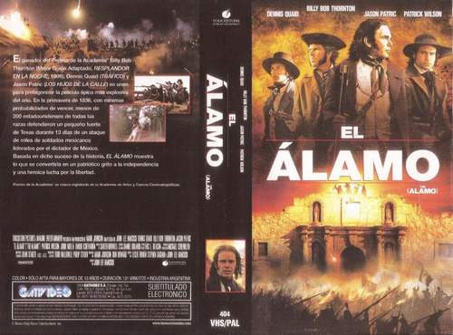 El Alamo Vhs Western Billy Bob Thornton Dennis Quaid (Usado)