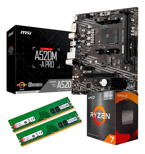 Kit Topsystem Amd Ryzen 7 5700g, 32gb Ddr4 3200mhz, Mb A520
