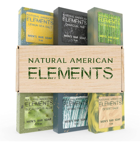 Natural American Elements - Jabn De Barra Para Hombre, 100%