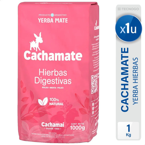 Yerba Mate Cachamate Rosa Hierbas Digestivas 100% Natrural