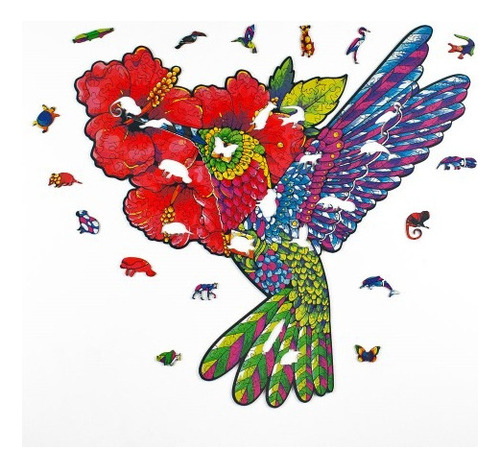 Quebra-cabeça De Madeira Beija-flor Puzi (tamanho M)
