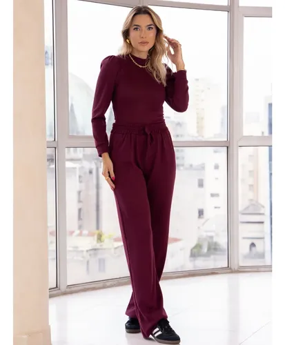 Conjunto Feminino Malha De Tricot Blusa E Pantalona Cs Store