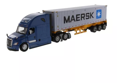 Miniatura Carreta Mercedes Benz Container Escala 1:50 Maersk AZUL