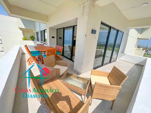 Cad Torre Uno 802. Terraza Doble Con Vista A Las Albercas Y Al Mar