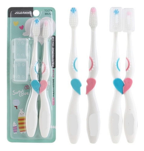 Juego De 2 Cepillos De Dientes Dulce Amor  Él + Ella 18cm