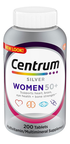 Centrum Silver 50 + Multivitamínico Para Mujer 200 Tabletas