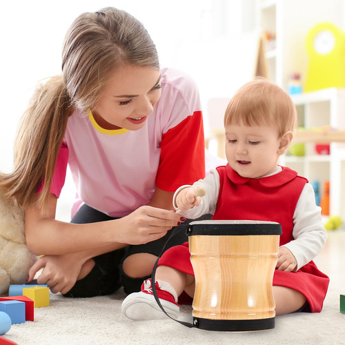 Tambor De Mão Bongos Com Alça Musical, Brinquedo Infantil De