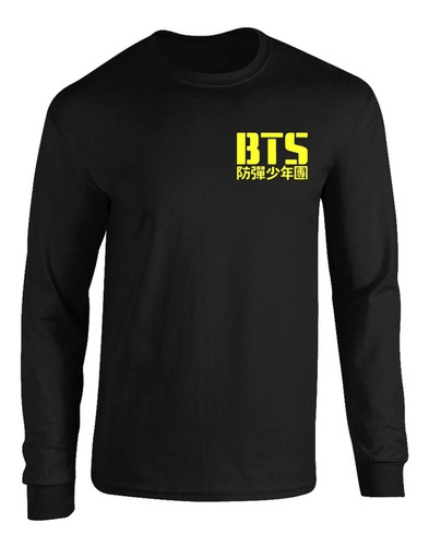 Camibuso  Bts  Grupo Koreano  Camiseta Manga Larga Negra