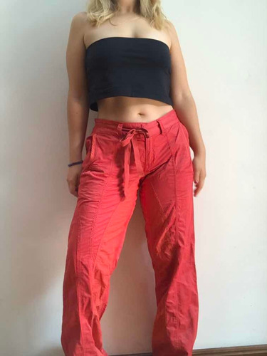 Pantalon Vintage Y2k Rojo Parachute Importado Talle M