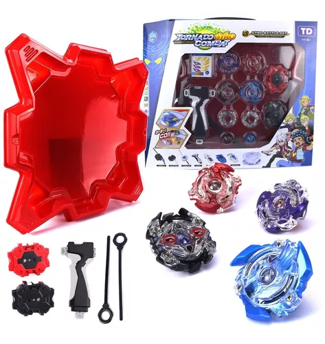 Beyblade Lançador Extreme Gyro Vermelho Divertido C/ Adesivo