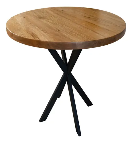Mesa Comedor Redonda Roble Macizo 70 Cm